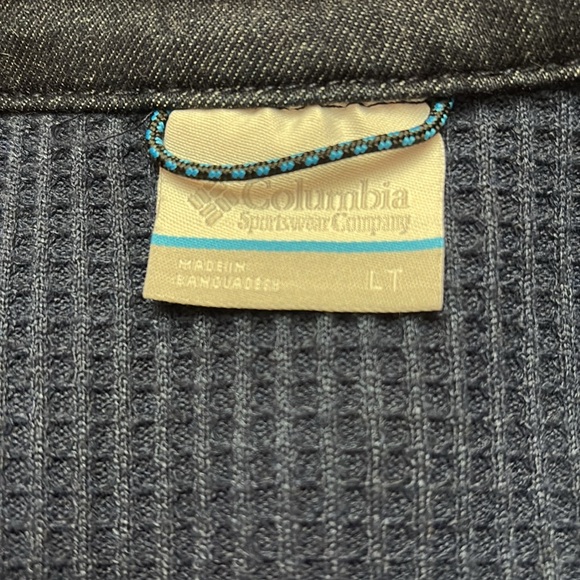 Columbia Flare Gun Trucker Jacket Dark Blue Lined Denim Men's LT Large Tall L - Picture 8 of 8